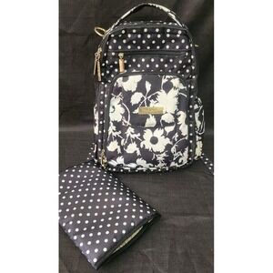 JuJuBe Be Right Back Diaper Backpack, The Heiress Polkadot‎ Black EUC